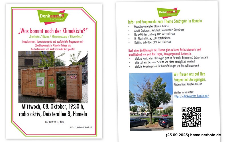 Einladung: Info- und Fragerunde zum Thema Stadtgrün in Hameln