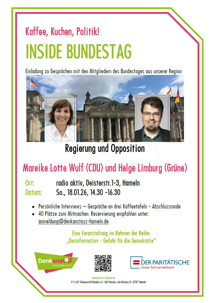 Ankündigung: „Inside Bundestag“ Gespräche mit Regierung und Opposition.