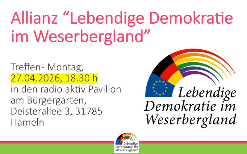 Einladung Allianztreffen im April 2026 „Lebendige Demokratie im Weserbergland“