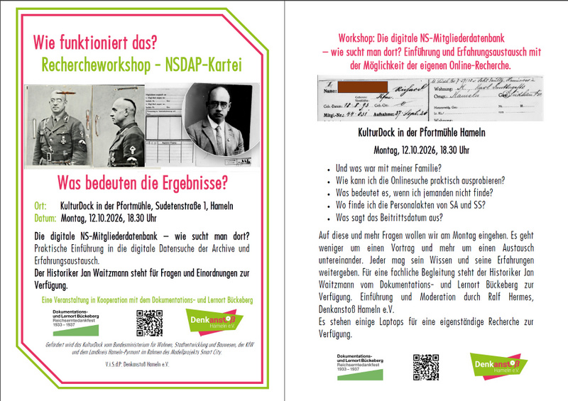 Einladung: Rechercheworkshop NSDAP-Kartei