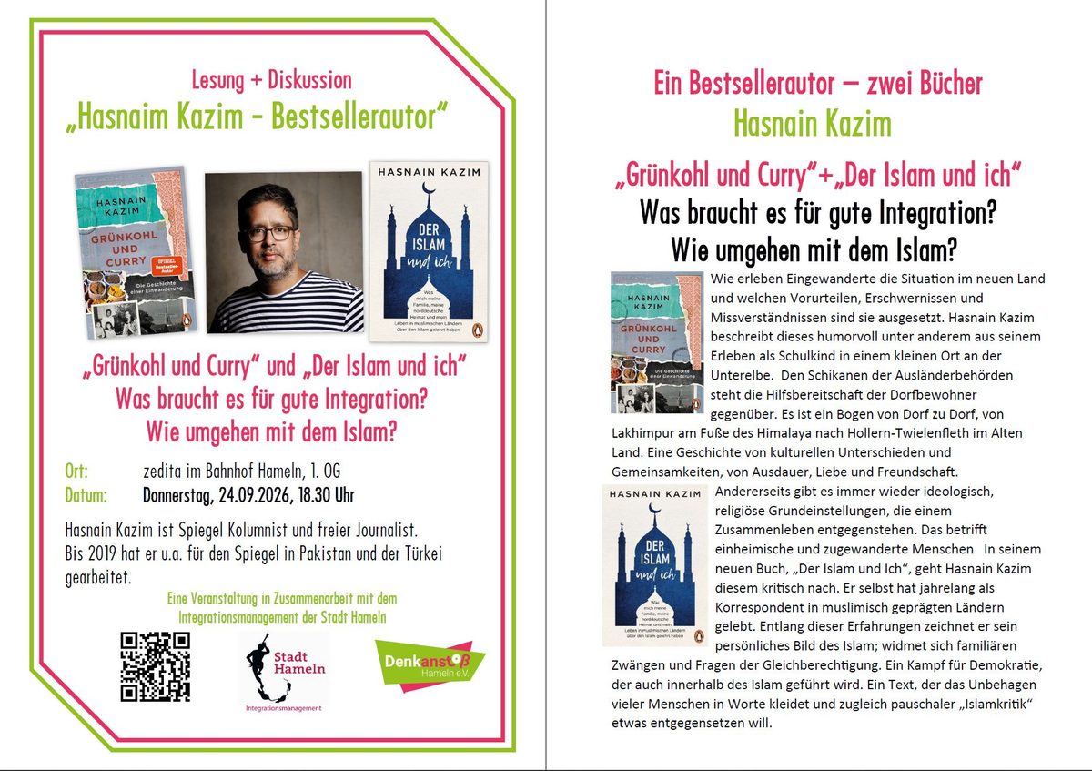 Einladung: Lesung und Diskussion mit Hasnaim Kazim – Bestsellerautor